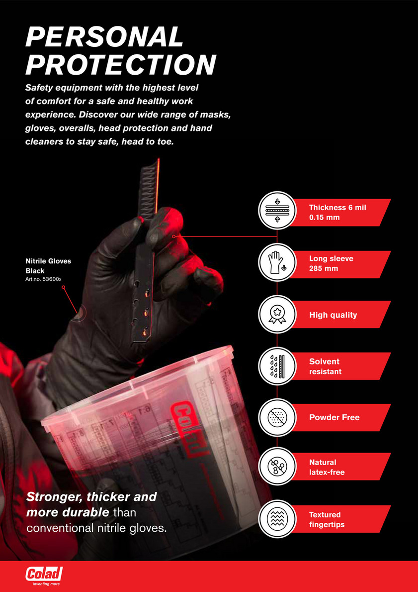 COLAD NITRILE GLOVES BLACK Sz.XL / 60pcs | ALLABOUTELEPHANTS.COM